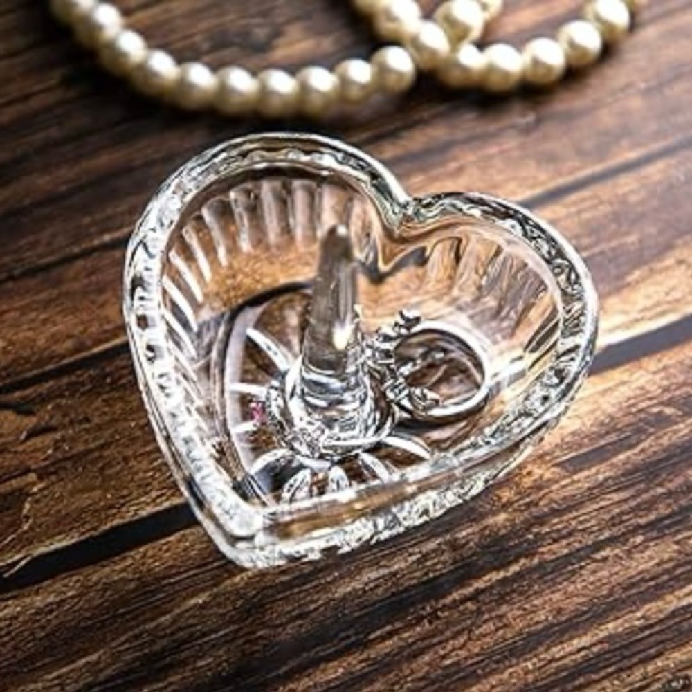 Hyaline & Dora VTG Victorian Style Crystal Heart Ring Jewelry Organizer NWT OS - Picture 3 of 9